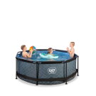 Piscina EXIT Stone &oslash;244x76cm con pompa filtro - grigia
