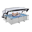 Piscina EXIT Soft Grey 300x200x65cm con pompa filtro e copertura - grigio