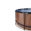 Piscina EXIT Wood &oslash;360x122cm con pompa filtro - marrone