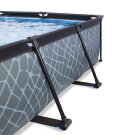 Piscina EXIT Stone 300x200x65cm con pompa filtro e pensilina - grigia