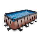 Piscina EXIT Wood 400x200x122cm con pompa filtro a sabbia - marrone