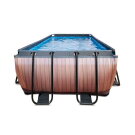 EXIT Wood pool 540x250x122cm with sand filter pump - brown