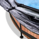 Piscina EXIT Wood &oslash;360x76cm con pompa filtro e copertura - marrone
