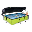 Piscina EXIT Lime 300x200x65cm con pompa filtro e pensilina - verde