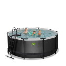 Piscina EXIT Black Leather ø360x122cm con pompa filtro - nero