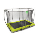 Trampolino elastico interrato EXIT Silhouette 244x366cm con rete di sicurezza - verde