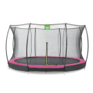 Trampolino elastico interrato EXIT Silhouette ø366cm con rete di sicurezza - rosa