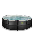 Piscina EXIT Black Leather ø427x122cm con pompa filtro - nero