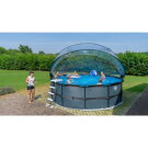 EXIT Black Leather pool ø450x122cm with sand filter pump and dome - black