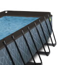 Piscina EXIT Stone 400x200x100cm con pompa filtro a sabbia e copertura - grigio