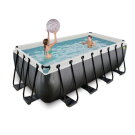Piscina EXIT Black Leather 400x200x122cm con pompa filtro a sabbia - nero