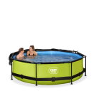 Piscina EXIT Lime &oslash;300x76cm con pompa filtro e pensilina - verde