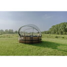 Piscina EXIT Black Leather ø427x122cm con pompa filtro a sabbia e copertura e set accessori - nero