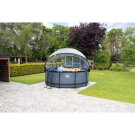 Piscina EXIT Black Leather ø360x122cm con pompa filtro a sabbia e copertura - nero