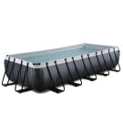 Piscina EXIT Black Leather 540x250x100cm con pompa filtro - nero
