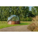 EXIT Wood pool ø427x122cm with sand filter pump and dome - brown