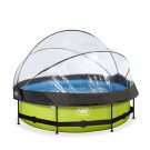 Piscina EXIT Lime &oslash;300x76cm con pompa filtro e copertura - verde