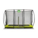 Trampolino elastico interrato EXIT Silhouette 214x305cm con rete di sicurezza - verde