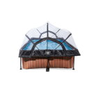 Piscina EXIT Wood 220x150x65cm con pompa filtro e copertura - marrone