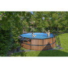 Piscina EXIT Wood ø450x122cm con pompa filtro - marrone