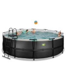 Piscina EXIT Black Leather ø450x122cm con pompa filtro a sabbia - nero