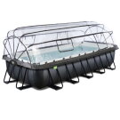 Piscina EXIT Black Leather 540x250x100cm con pompa filtro a sabbia e copertura - nero