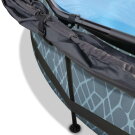 Piscina EXIT Stone &oslash;300x76cm con pompa filtro e pensilina - grigio