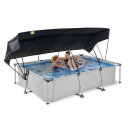 Piscina EXIT Soft Grey 300x200x65cm con pompa filtro e pensilina - grigio