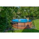EXIT Wood pool ø450x122cm with filter pump - brown