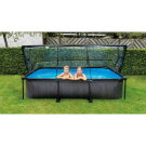 Piscina EXIT Black Wood 300x200x65cm con pompa filtro e copertura - nero