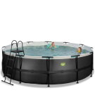 Piscina EXIT Black Leather ø488x122cm con pompa filtro - nero