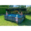 Piscina EXIT Stone 300x200x65cm con pompa filtro e pensilina - grigia