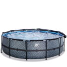 Piscina EXIT Stone &oslash;488x122cm con pompa filtro a sabbia - grigia