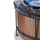 Piscina EXIT Wood ø360x122cm con pompa filtro a sabbia e copertura - marrone