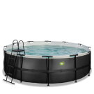 Piscina EXIT Black Leather ø450x122cm con pompa filtro - nero