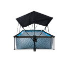 EXIT Stone pool 220x150x65cm with filter pump and canopy - grey