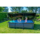 Piscina EXIT Stone 300x200x65cm con pompa filtro e pensilina - grigia