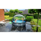 Piscina EXIT Stone ø300x76cm con pompa filtro e copertura - grigio