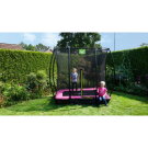Trampolino elastico interrato EXIT Silhouette 153x214cm con rete di sicurezza - rosa