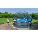 Piscina EXIT Black Leather ø450x122cm con pompa filtro a sabbia e copertura e pompa di calore - nero