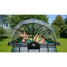 Piscina EXIT Wood 540x250x122cm con pompa filtro a sabbia e copertura e pompa di calore - marrone