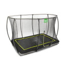 Trampolino elastico interrato EXIT Silhouette 244x366cm con rete di sicurezza - nero