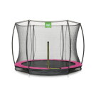 Trampolino elastico interrato EXIT Silhouette ø244cm con rete di sicurezza - rosa