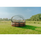 EXIT Wood pool ø427x122cm with sand filter pump and dome and heat pump - brown
