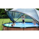 Piscina EXIT Wood &oslash;360x76cm con pompa filtro e copertura - marrone