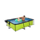 Piscina EXIT Lime 220x150x65cm con pompa filtro e copertura - verde