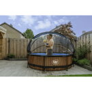 Piscina EXIT Wood &oslash;300x76cm con pompa filtro e copertura - marrone
