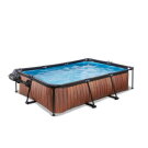 Piscina EXIT Wood 300x200x65cm con pompa filtro e copertura - marrone