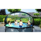 Piscina EXIT Stone ø300x76cm con pompa filtro e copertura - grigio