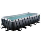 Piscina EXIT Black Leather 540x250x122cm con pompa filtro - nero
